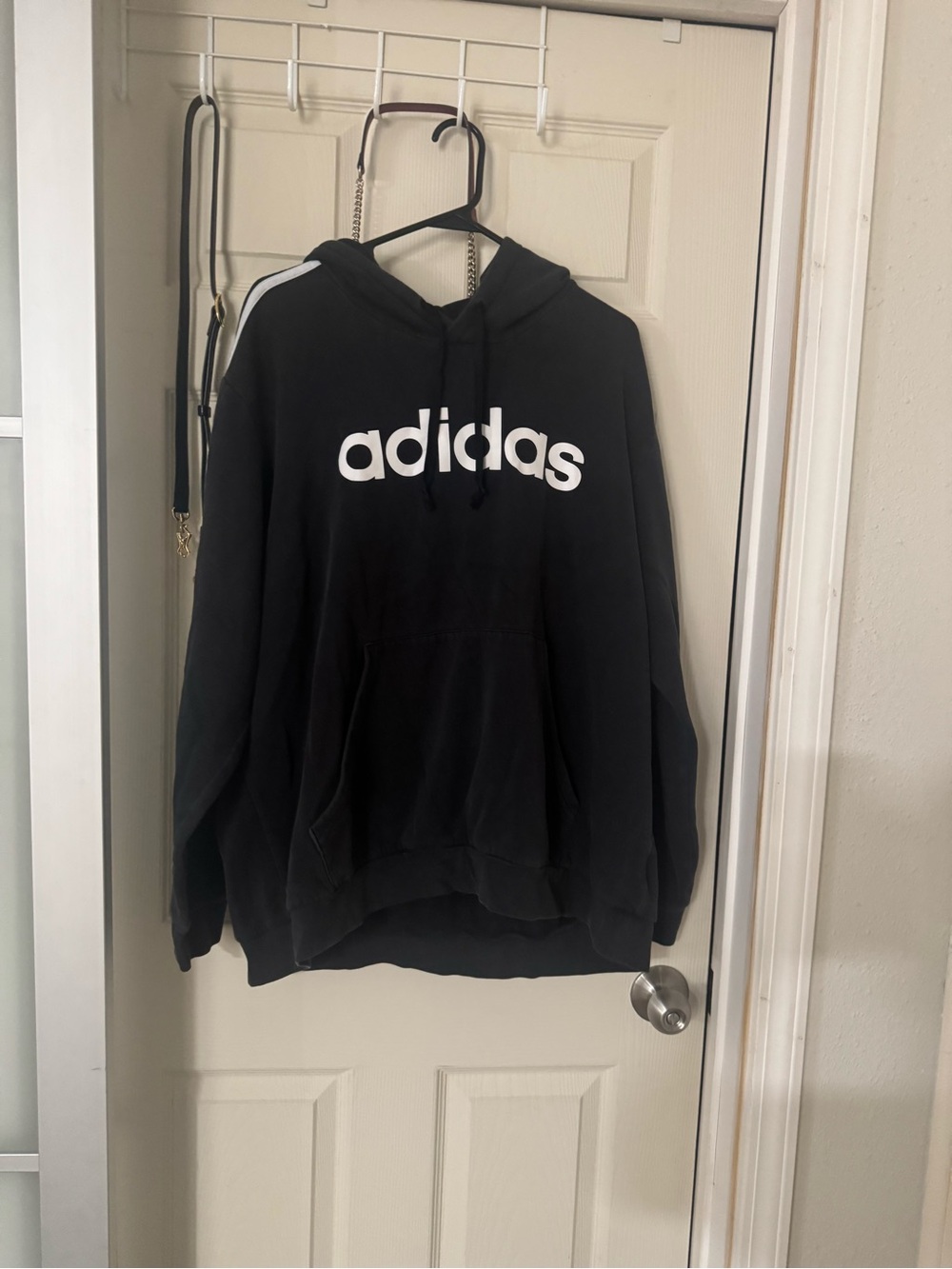 adidas Black Hoodie with White Logo